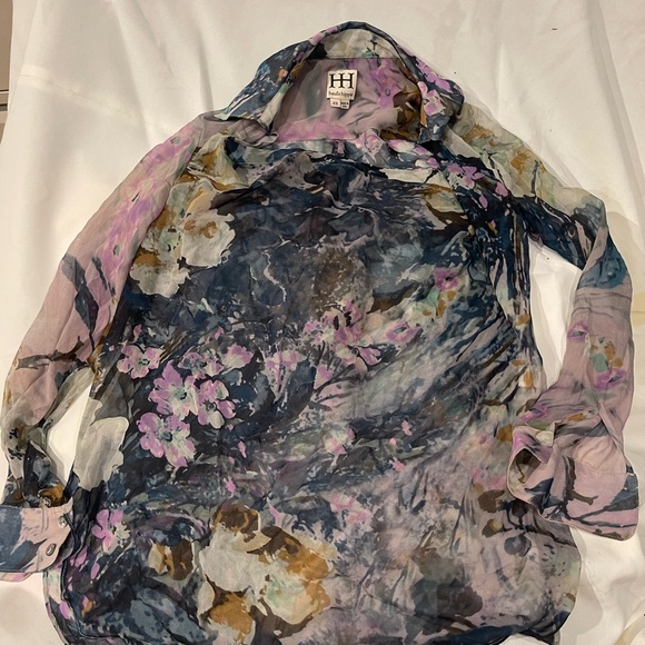 Haute Hippie Floral Silk Long Sleeve Blouse Top XS - Picture 2 of 7